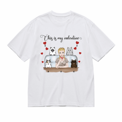 This is my valentine-Personalization Custom 200g cotton T-shirt