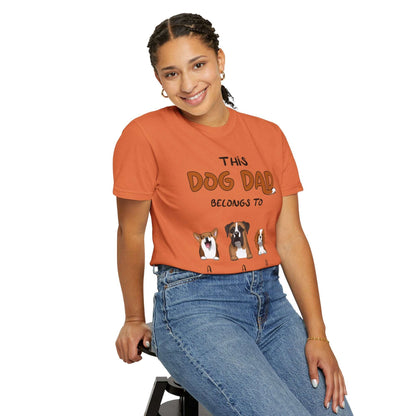This Dog Dad belongs to-Unisex Garment-Dyed Personalized Shirt