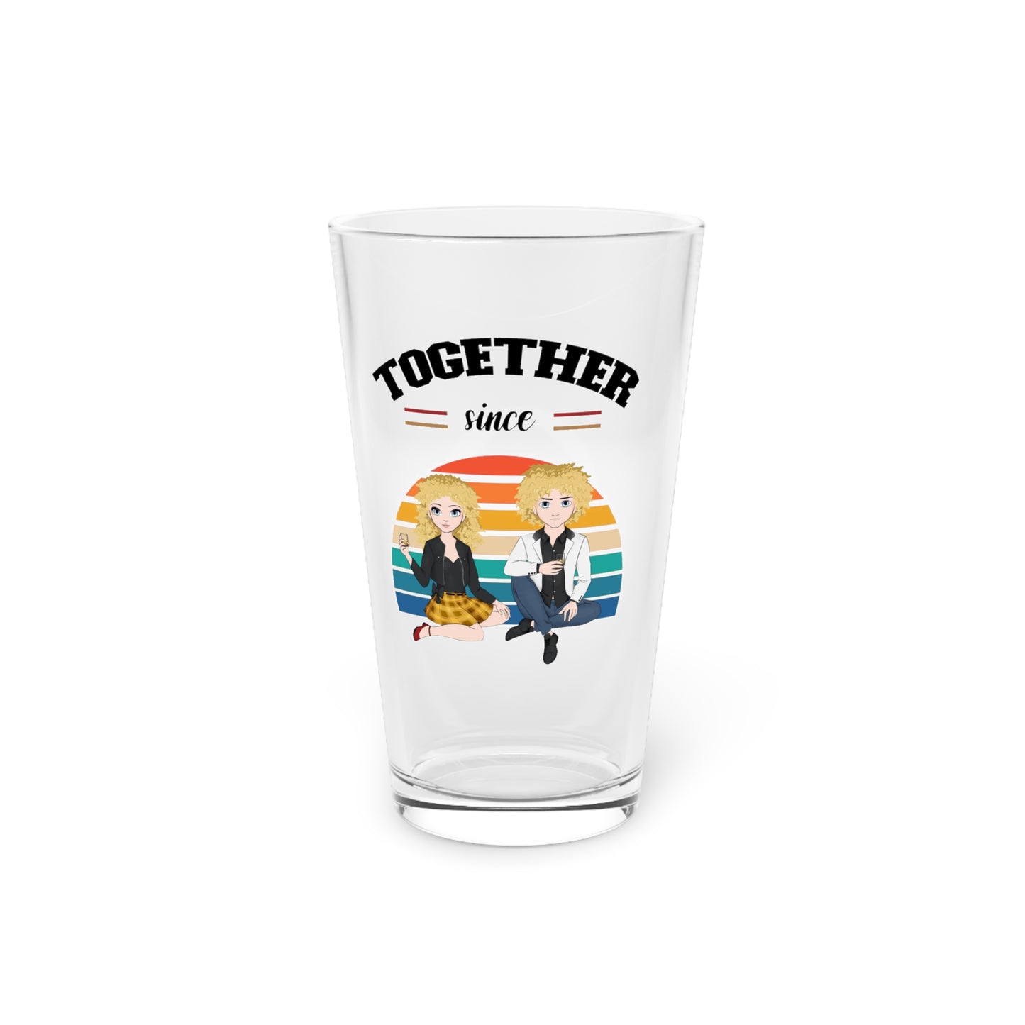 Together since-Personalized 16oz Whiskey Glasses