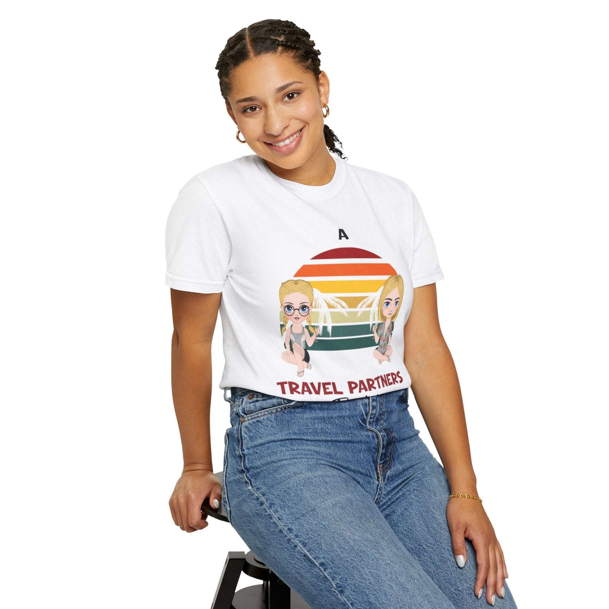 Travel partners for life-Unisex Garment-Dyed Personalized Shirt
