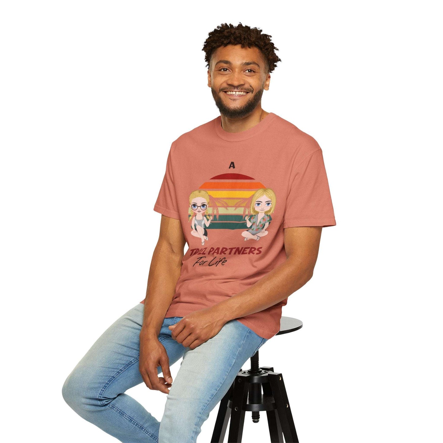 Travel partners for life-Unisex Garment-Dyed Personalized Shirt