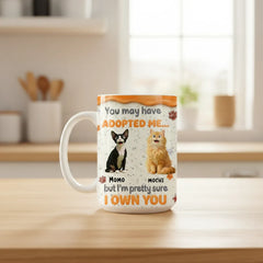Personalized Funny Cat Mug - "I Own You" Custom Breed Coffee Cup - Gift for Cat Lovers