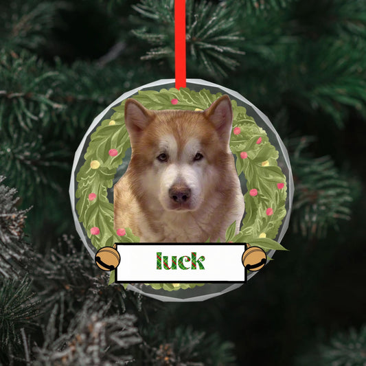 Have a jolly christmas (pets) -Personalized Custom Round Glass Pendant