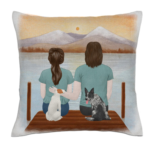You, me and the dogs (Back)- Linen Pillowcase + Pillow Insert Set