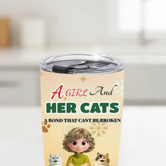 "A Girl And Her Cats" Personalized Tumbler | Custom Cat Mom Gift for Pet Lovers (20oz)