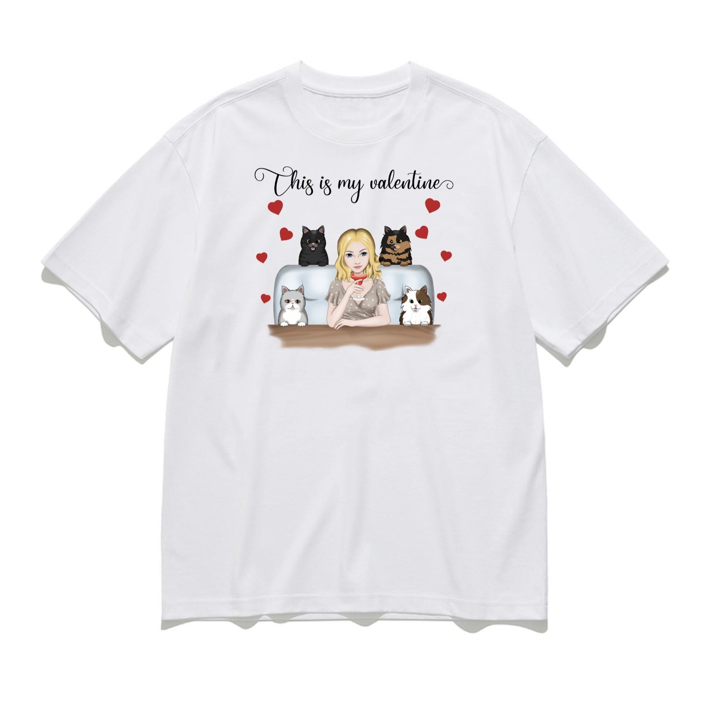 This is my valentine-Personalization Custom 200g cotton T-shirt
