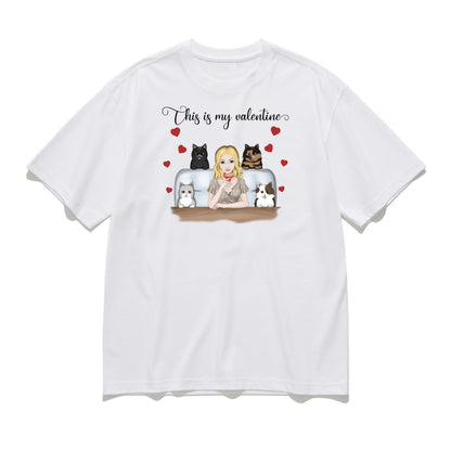 This is my valentine-Personalization Custom 200g cotton T-shirt
