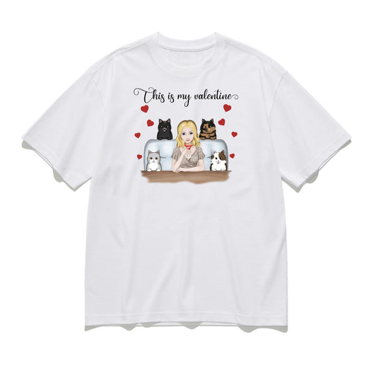 This is my valentine-Personalization Custom 200g cotton T-shirt