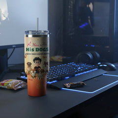 The "A Man and His Dogs" Custom 40oz Tumbler with Handle - Fits Car Cup Holders & Keeps Ice for Hours