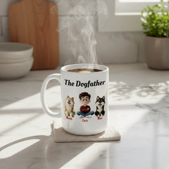 Personalized "The Dogfather" Mug - Funny Custom Gift for Best Dog Dad Ever