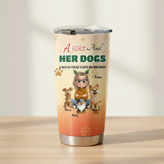 A Girl And Her Dogs" Personalized Tumbler | Custom Dog Mom Gift for Pet Lovers (20oz)