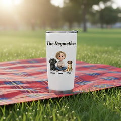 Personalized "The Dogmother" 20oz Tumbler - Custom Mom Avatar & Up to 4 Dogs (304 Stainless Steel)