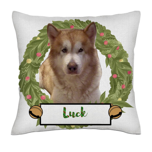 Have a jolly christmas (pets) -Photo- Linen Pillowcase + Pillow Insert Set