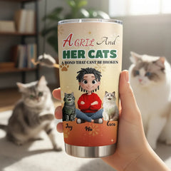 The 'A Gril and Her Cats' Custom Pet Tumbler - Bring Your Best Friend Everywhere