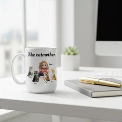 Personalized "The Catmother" Mug with Up to 4 Cats - Custom Name & Breed Gift for Cat Mom