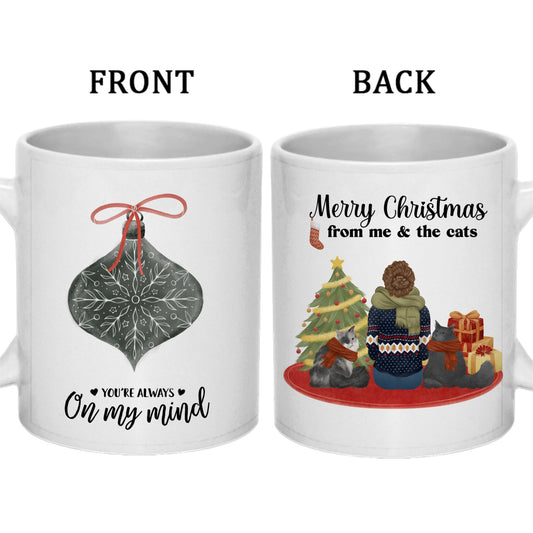 Merry Christmas from me & the cats-Personalized Double-Sided Custom Mug 11oz & 15oz