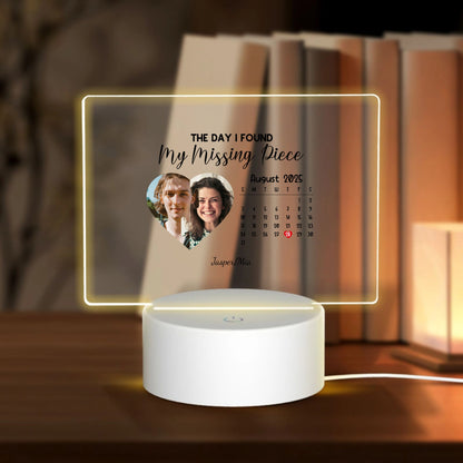 The day I found.-Personalized Custom Acrylic Light Panel with Base