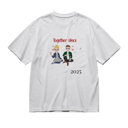 Together since - Doll style (puzzle) -200g High-Quality 100% Cotton T-Shirt with Heat Transfer Printing
