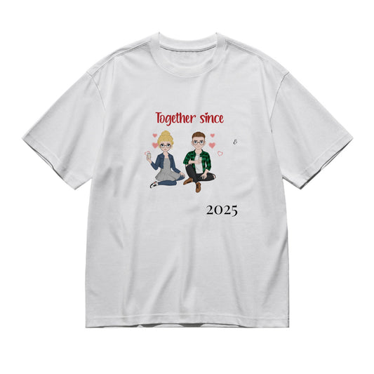 Together since - Doll style (puzzle) -200g High-Quality 100% Cotton T-Shirt with Heat Transfer Printing