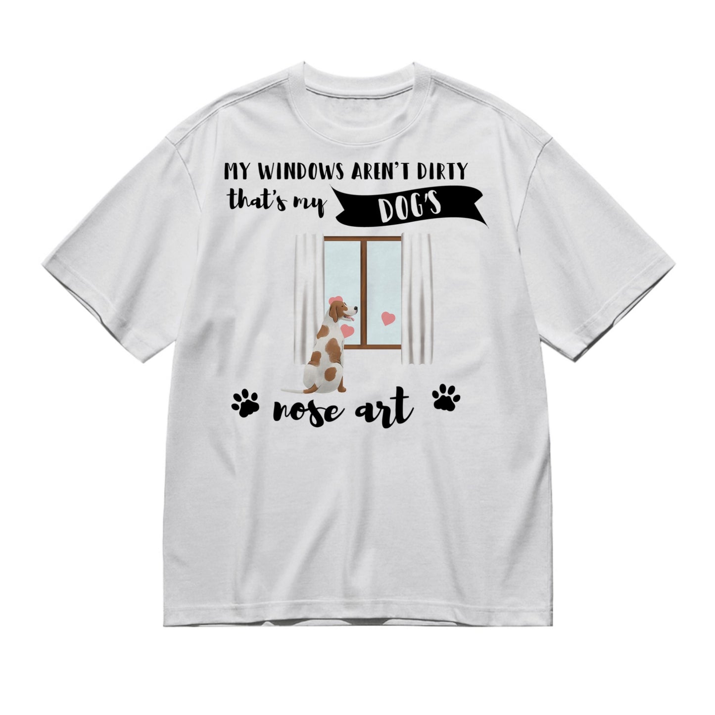 My windows aren´t dirty thats my dogs nose art-200g High-Quality 100% Cotton T-Shirt with Heat Transfer Printing