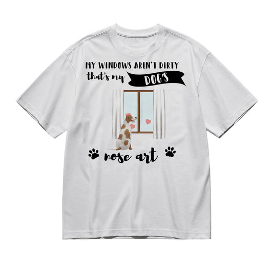 My windows aren´t dirty thats my dogs nose art-200g High-Quality 100% Cotton T-Shirt with Heat Transfer Printing