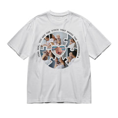 Mom, you are the piece that makes the difference - photos-200g High-Quality 100% Cotton T-Shirt with Heat Transfer Printing