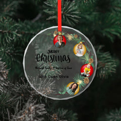 Merry Christmas-Personalized Custom Round Glass Pendant