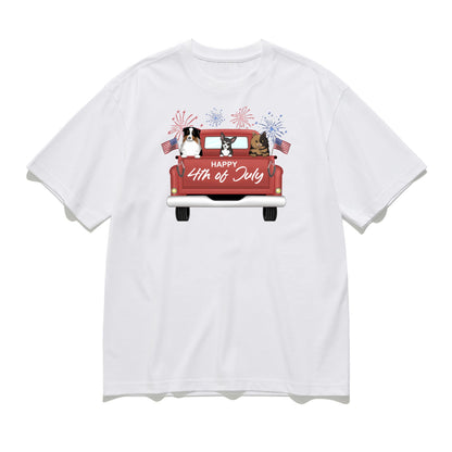 Happy 4th of July-Personalization Custom 200g cotton T-shirt