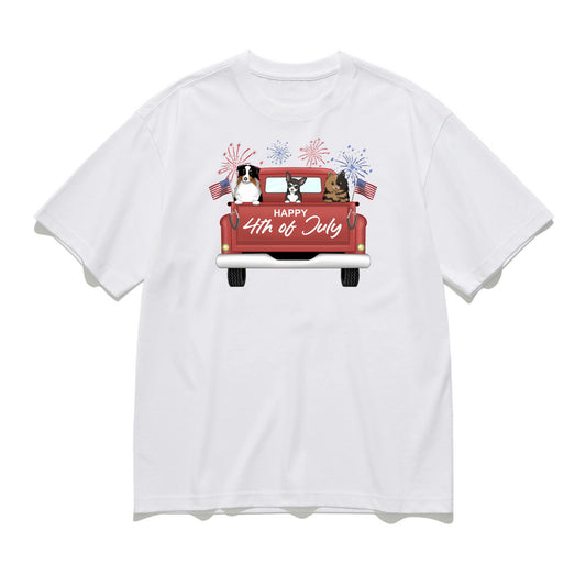 Happy 4th of July-Personalization Custom 200g cotton T-shirt