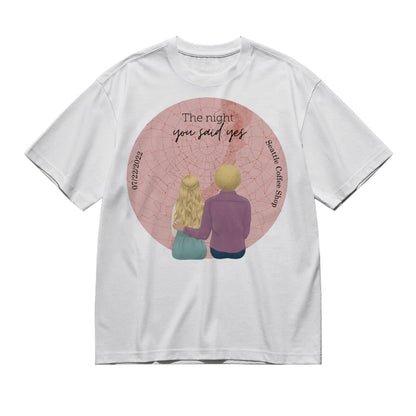 The night we met - Pencil style back (circle)-200g High-Quality 100% Cotton T-Shirt with Heat Transfer Printing