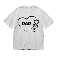 Dad heart - 1/5 kids-200g High-Quality 100% Cotton T-Shirt with Heat Transfer Printing