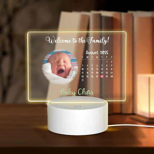 Welcome to the Family!-Personalized Custom Acrylic Light Panel with Base
