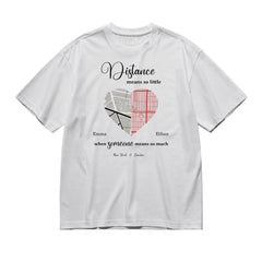 Distance means so little... - Maps-200g High-Quality 100% Cotton T-Shirt with Heat Transfer Printing