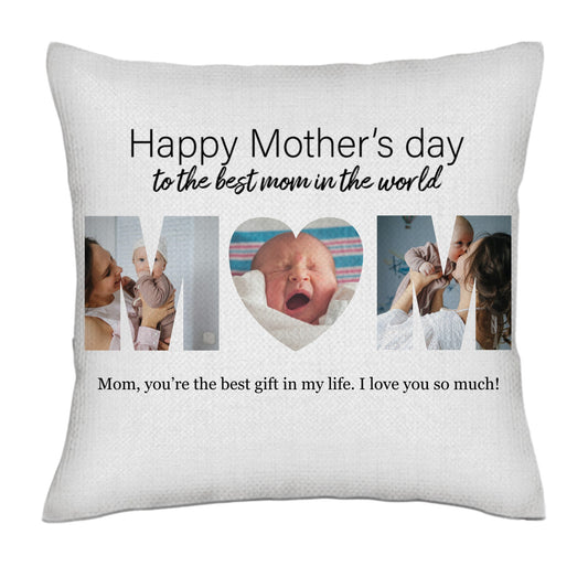 MOM - Photos- Linen Pillowcase + Pillow Insert Set