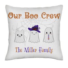 Our Boo Crew -  Text alternating colors- Linen Pillowcase + Pillow Insert Set
