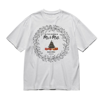 Our first christmas as partners - Text only-200g High-Quality 100% Cotton T-Shirt with Heat Transfer Printing