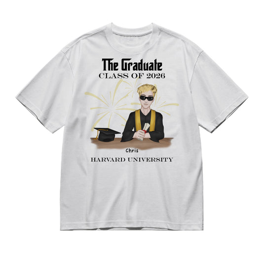 The Graduate - Full color frontal - Woman or man-200g High-Quality 100% Cotton T-Shirt with Heat Transfer Printing