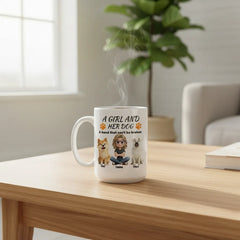 Personalized "A Girl and Her Dog" Mug - Up to 4 Dogs Custom Gift