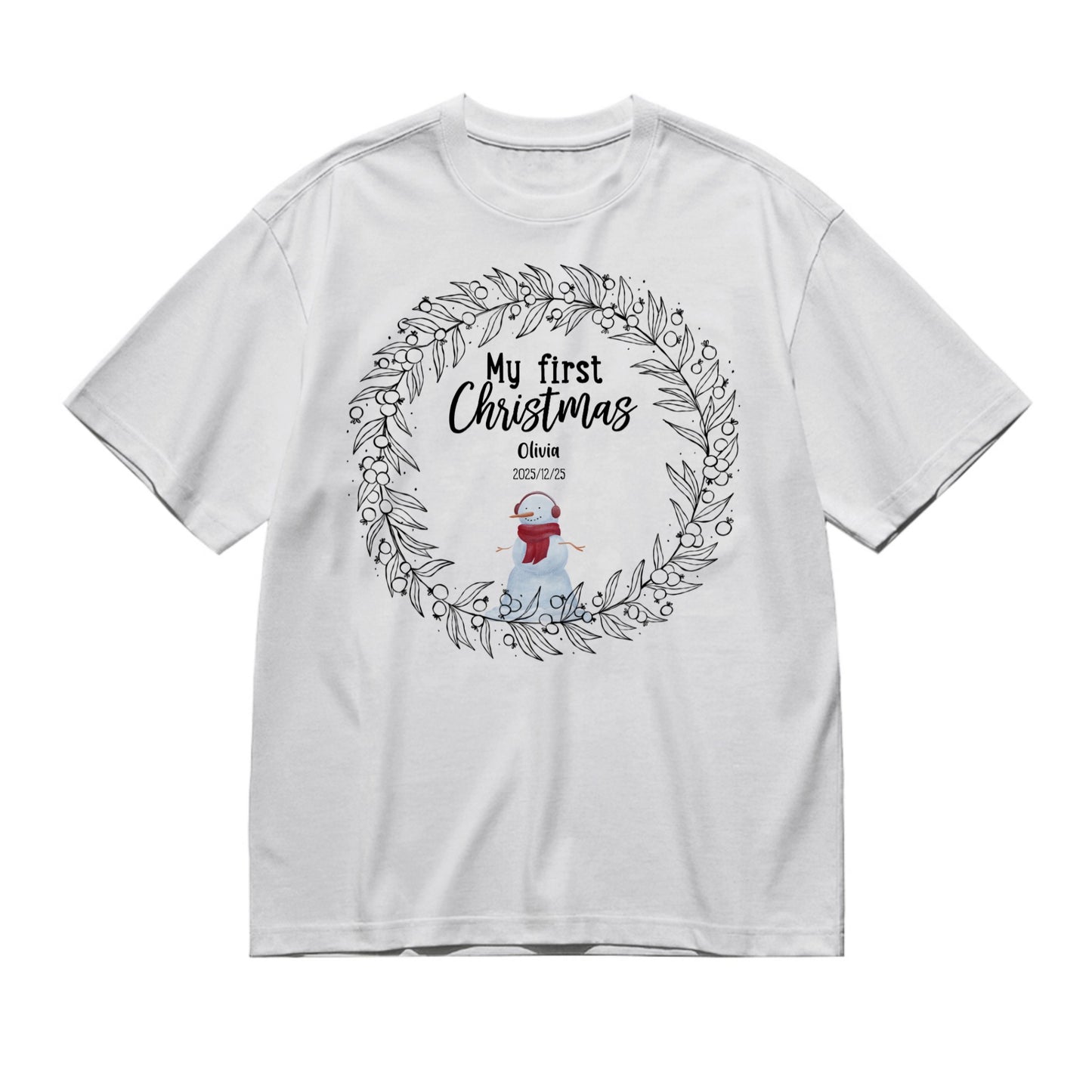My first christmas-200g High-Quality 100% Cotton T-Shirt with Heat Transfer Printing