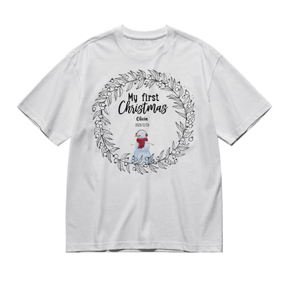 My first christmas-200g High-Quality 100% Cotton T-Shirt with Heat Transfer Printing