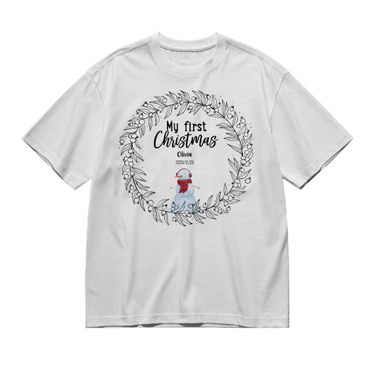 My first christmas-200g High-Quality 100% Cotton T-Shirt with Heat Transfer Printing