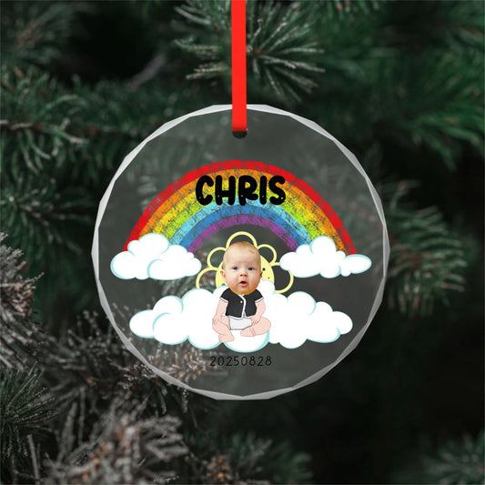 Baby - Chibi face cutout-Personalized Custom Round Glass Pendant