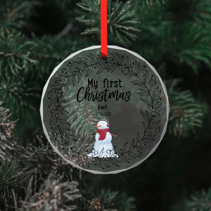 My first christmas-Personalized Custom Round Glass Pendant