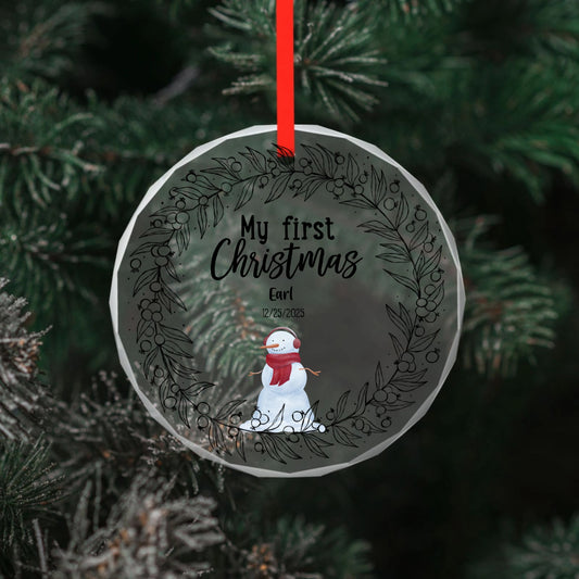 My first christmas-Personalized Custom Round Glass Pendant