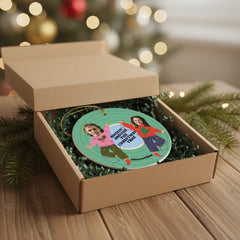 Rocking Christmas-Double-Sided Ceramic Round Pendant (Multiple Sizes Available)