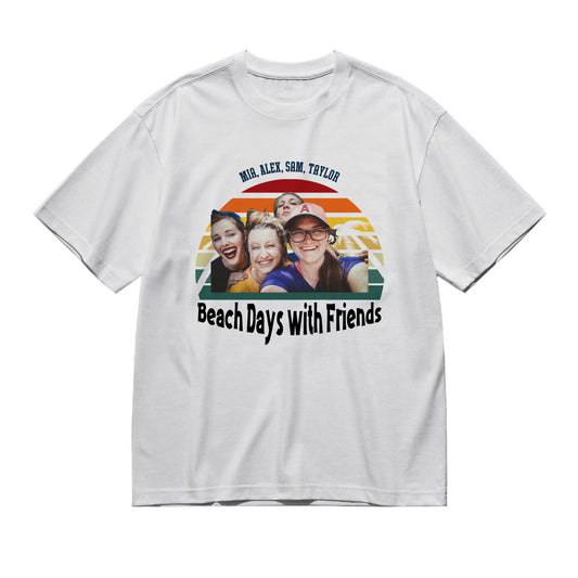Travel Buddies - Photo/Gradient-200g High-Quality 100% Cotton T-Shirt with Heat Transfer Printing