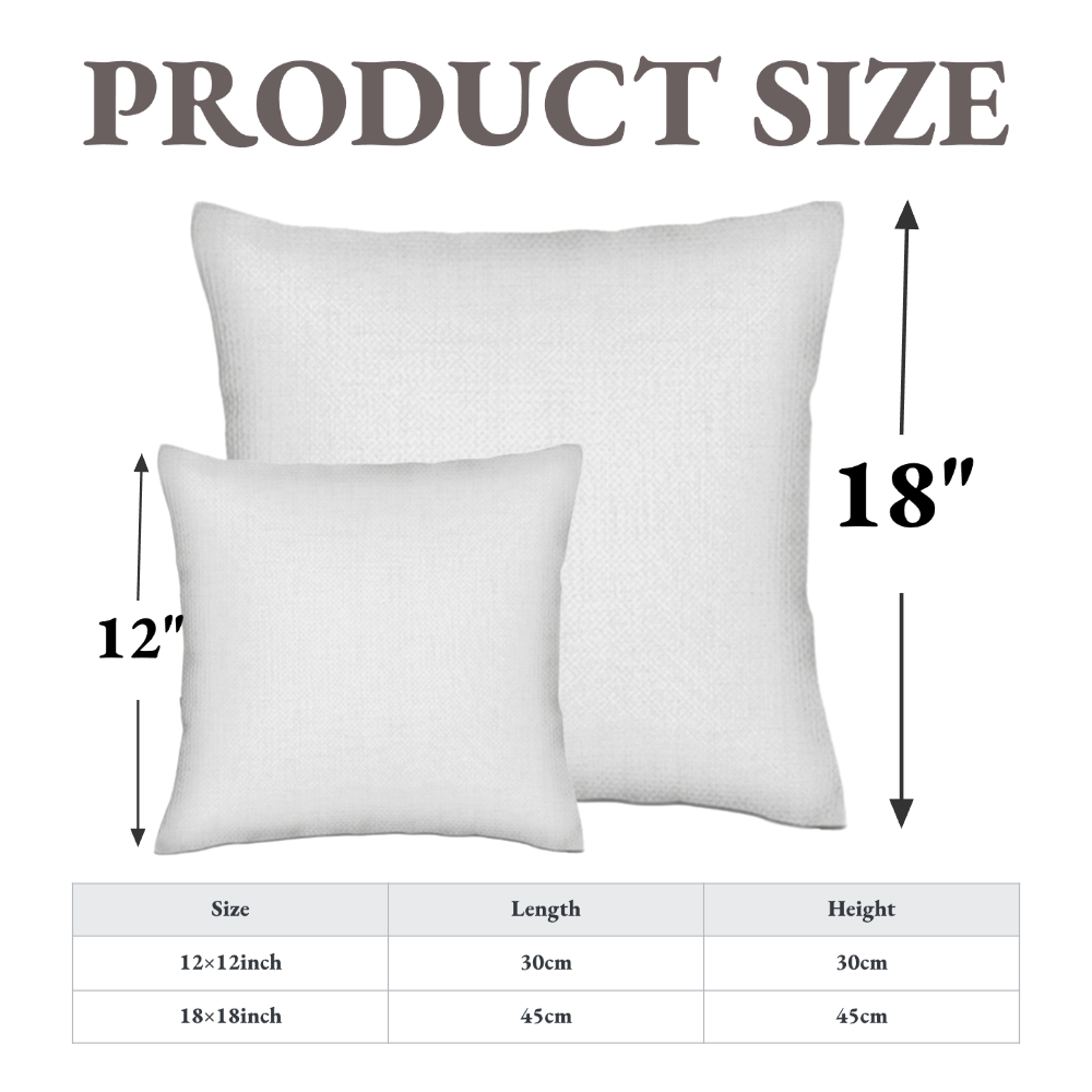 Cat / Always with me (Back)- Linen Pillowcase + Pillow Insert Set