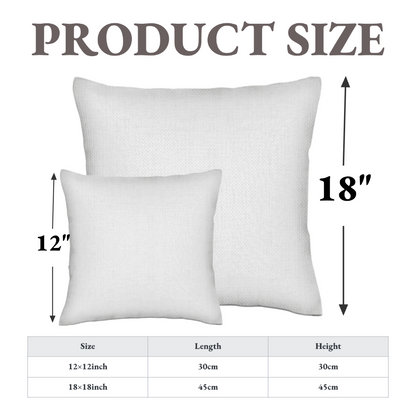 Cat / Always with me (Back)- Linen Pillowcase + Pillow Insert Set