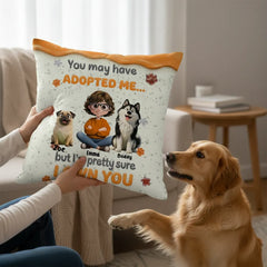 Custom Dog Mom Pillow with 1-4 Dogs, Personalized Pet Owner Gift, Custom Character & Pet Pillow with Names, Linen Pillowcase + Insert Set