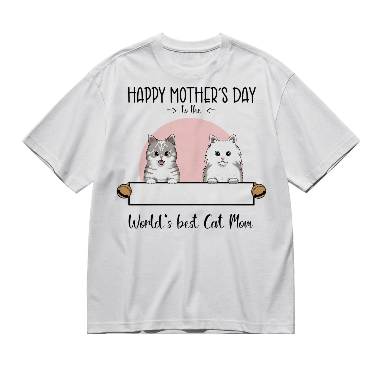 Happy mothers day to the worlds best Cat Mom (Frontal) -200g High-Quality 100% Cotton T-Shirt with Heat Transfer Printing